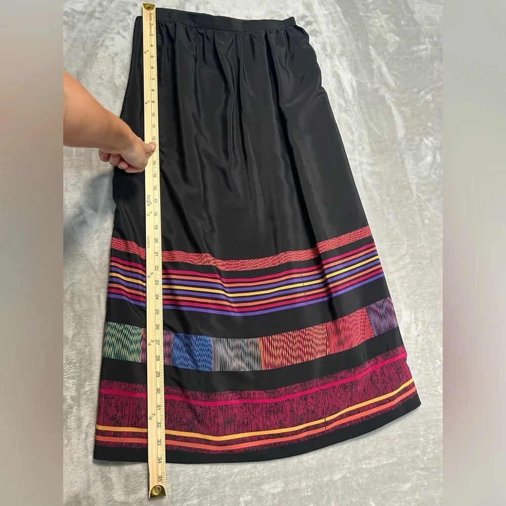 Doncaster Vintage Midi Length Skirt Women’s 8 Black Tribal Travel Worldly - Picture 5 of 5